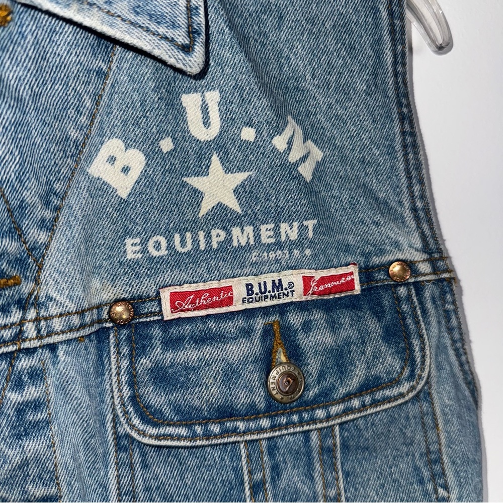 Rare Vintage y2k BUM Equipment denim jean vest jacket size medium - Picture 3 of 10